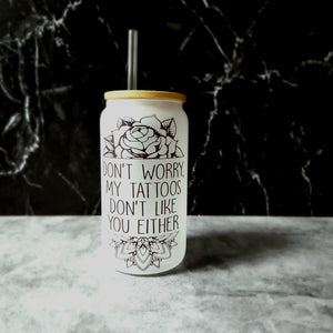 Glass Tumblers | 16oz | Frosted Designs